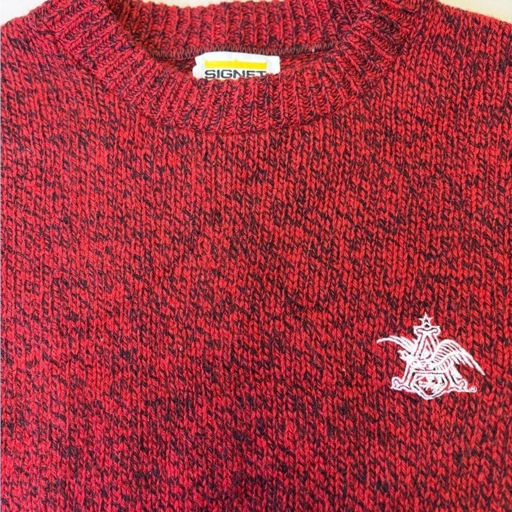 Anheuser Busch Vintage Signet Logo Men’s Sweater Made in the USA Size Large 60’s